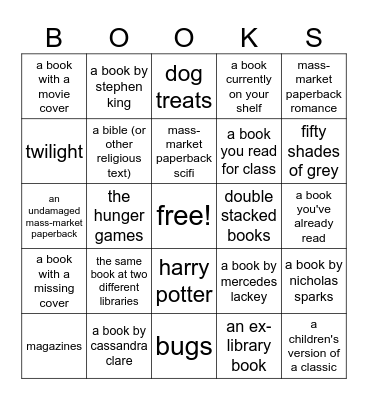 LITTLE FREE LIBRARY BINGO Card
