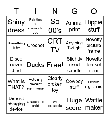 Thrift-O-Rama Bingo 2023 Bingo Card