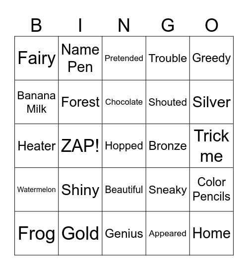 DSB LEsson 16 Bingo Card