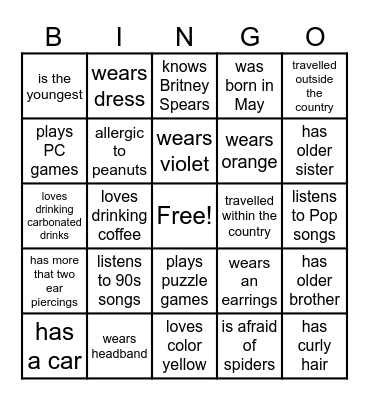 Find Someone Who... Bingo Card