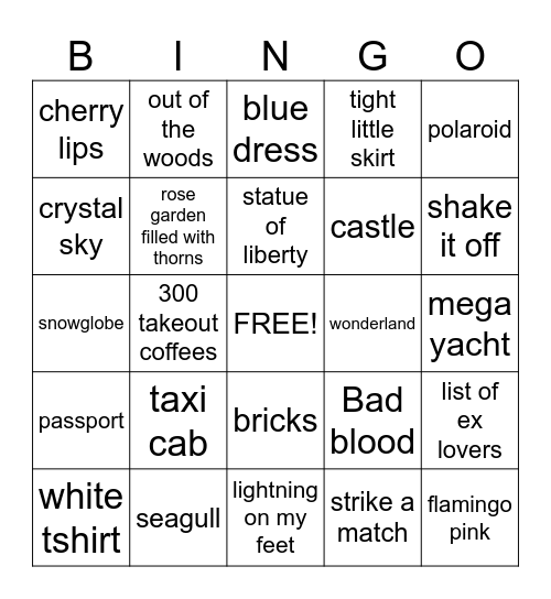 1989 Bingo Card