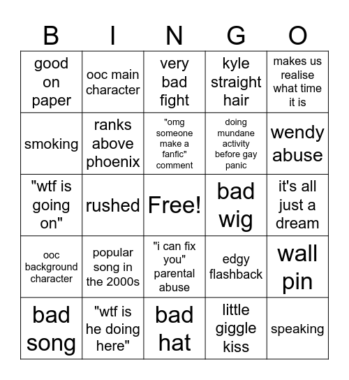 south park cmv bingo Card