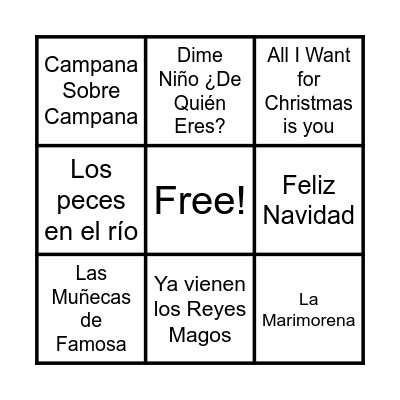 BINGO DE VILLANCICOS Bingo Card