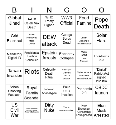 Light Brigade 2024 Mayhem Bingo Card