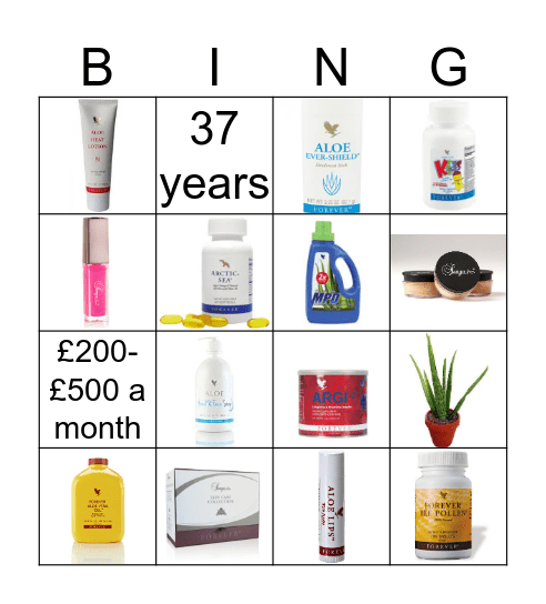 Forever Bingo! Bingo Card