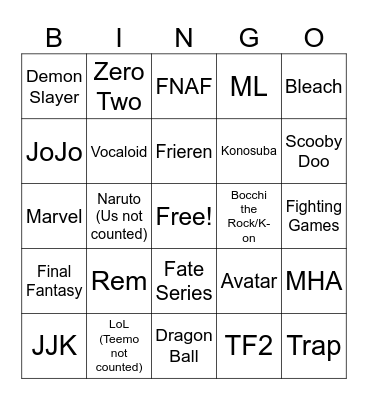 Cosmatsuri 2023 - Carl Bingo Card
