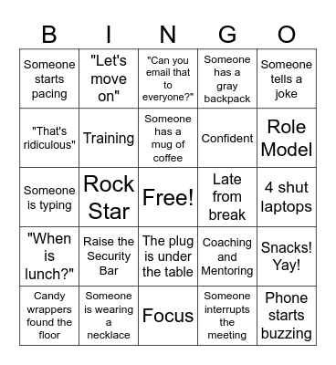 Nashville 2024 Bingo Card