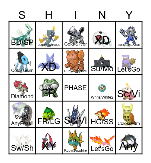 Shiny Hunt Bingo Card