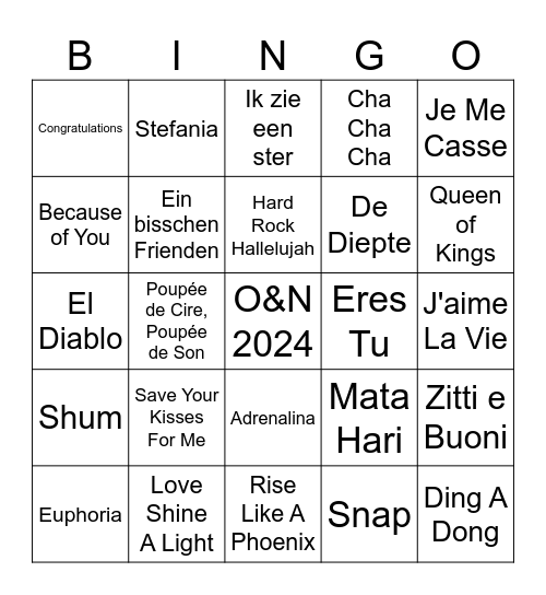 Oud & Nieuw 2024 Bingo Card