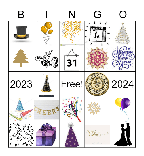 New Years Bingo Card