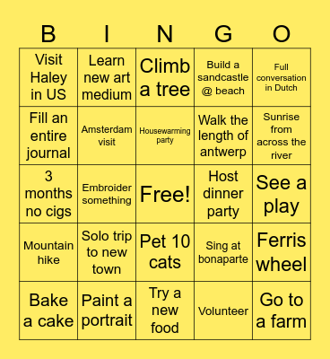 Natalia 2024 Bingo Card