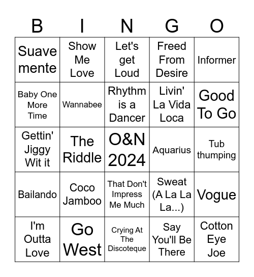 Oud & Nieuw 2024 Bingo Card