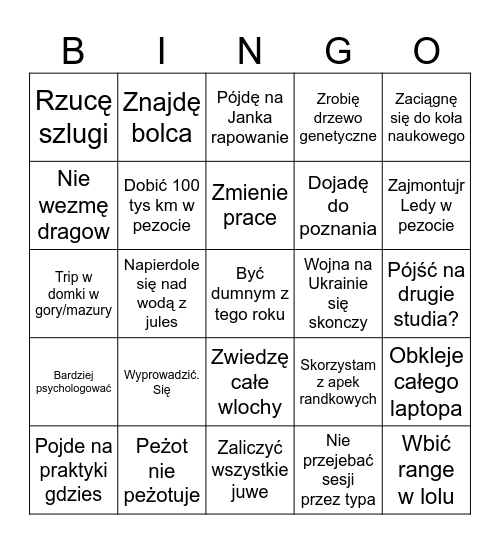 Natalcia Bingo Card