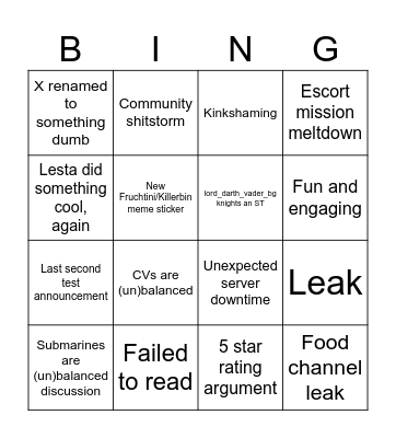 ST bingo Card
