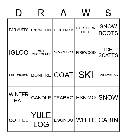 WINTER LUCKY DRAW Bingo Card