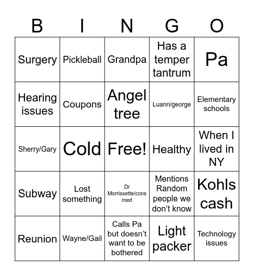 BINGOO Bingo Card
