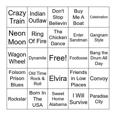 Welcome Back Music Bingo Card
