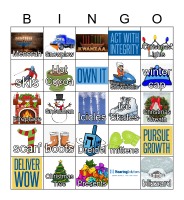 Winter and Holidays Bingo Card