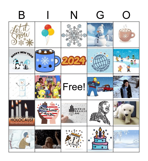 January Bingo Card