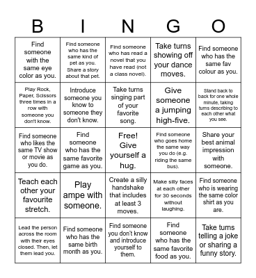 Icebreaker bingo Card