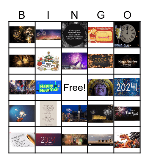Happy New Year Bingo Card