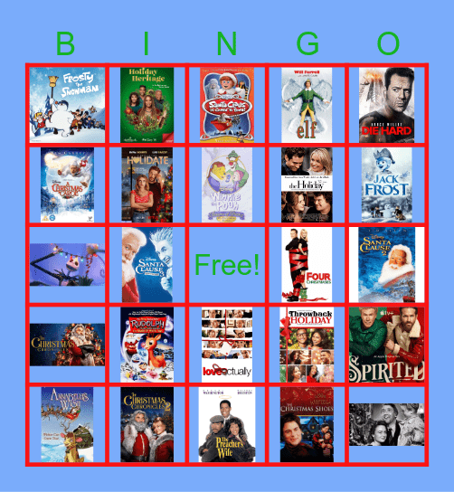 Holiday Movie BINGO Card