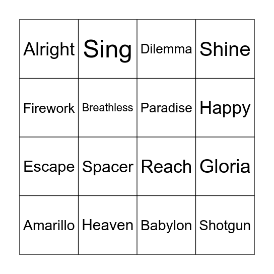 Bingo Card