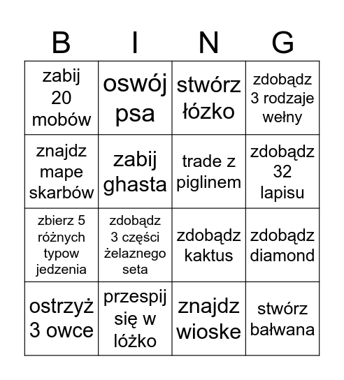 gra Bingo Card
