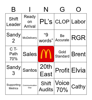 Stringham Organization Bingo Card