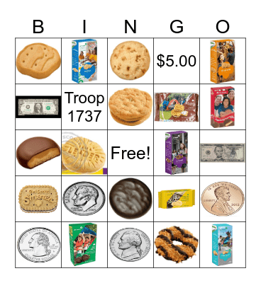 Girl Scout Cookie Bingo Card