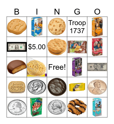 Girl Scout Cookie Bingo Card