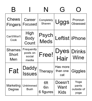 RED FLAG BINGO Card