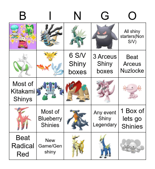Shiny bingo Card
