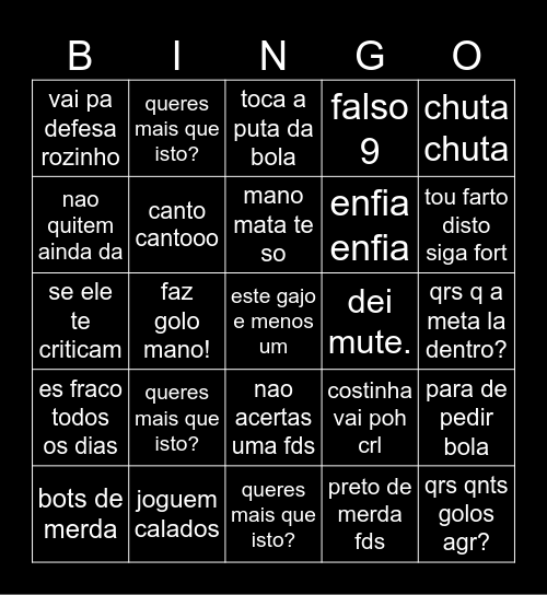 Pro clubes⚽️ Bingo Card