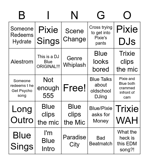 Blue Bingo Card