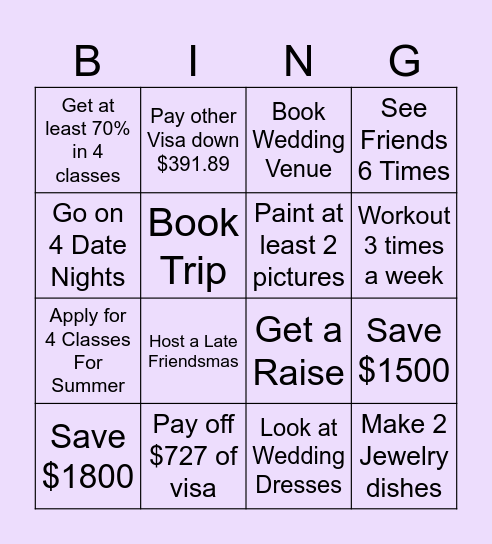 Q1Goals Bingo Card