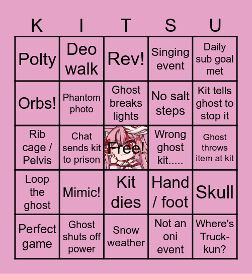 Kitsu bingo Card