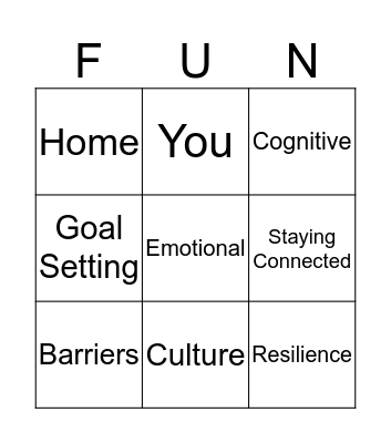 Leisure Bingo Card