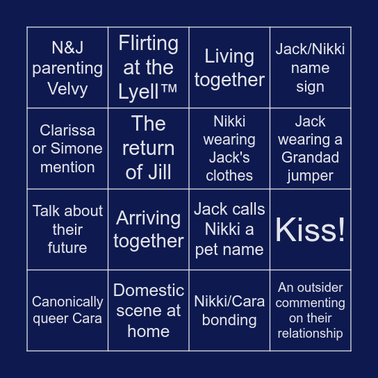 S27 Wishlist Bingo Card