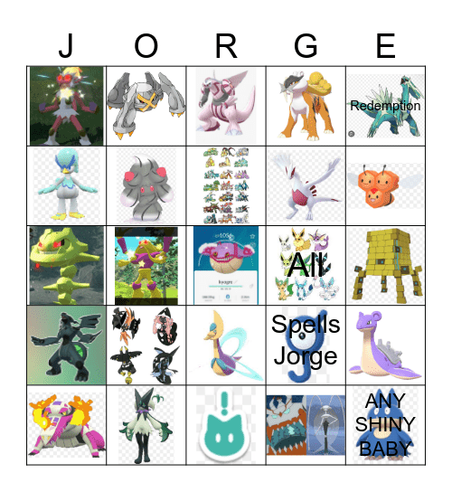 Shiny Bingo Card