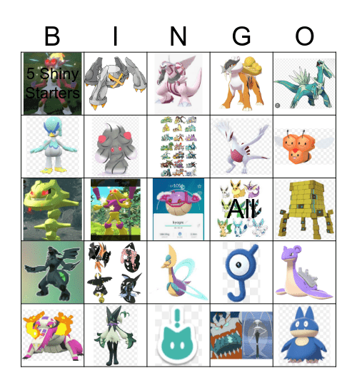 Shiny Bingo Card