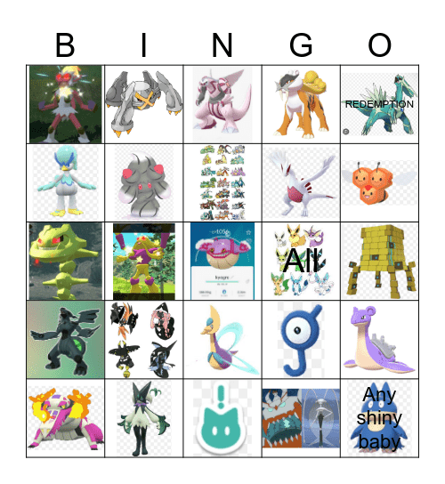 Shiny Bingo Card