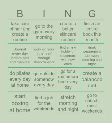 January BINGO Card