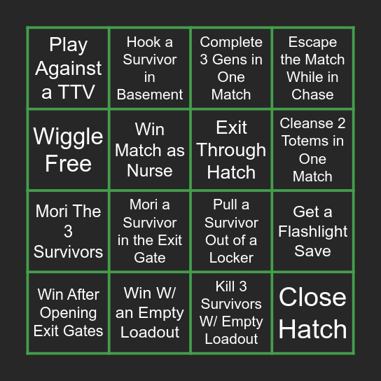 DBD BINGO Card