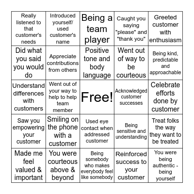 Relationship Building / 4 Dynamic Cornerstones Bingo Card
