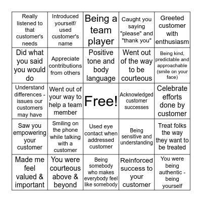 Relationship Building / 4 Dynamic Cornerstones Bingo Card
