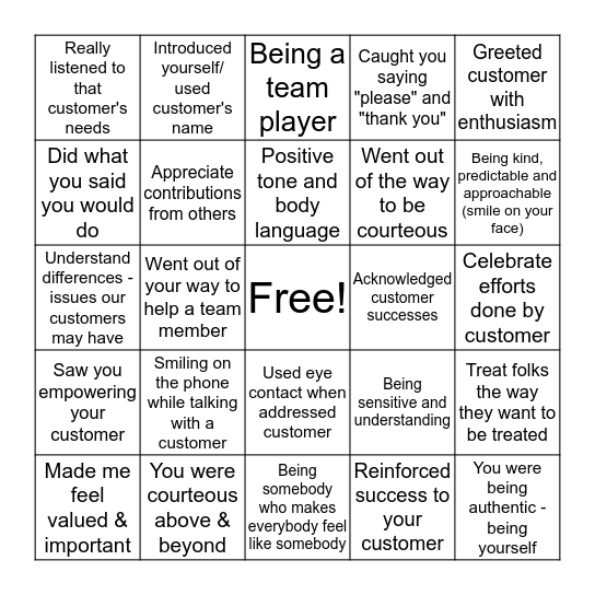 Relationship Building / 4 Dynamic Cornerstones Bingo Card
