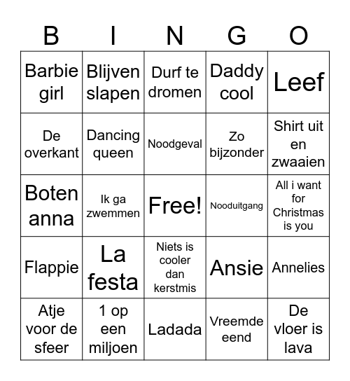 Neel en Suus playlist 2023 Bingo Card