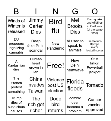 2024 Bingo Card