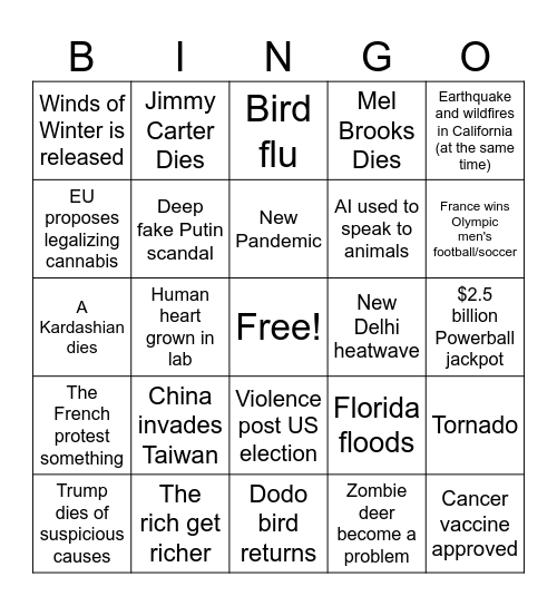 2024 Bingo Card